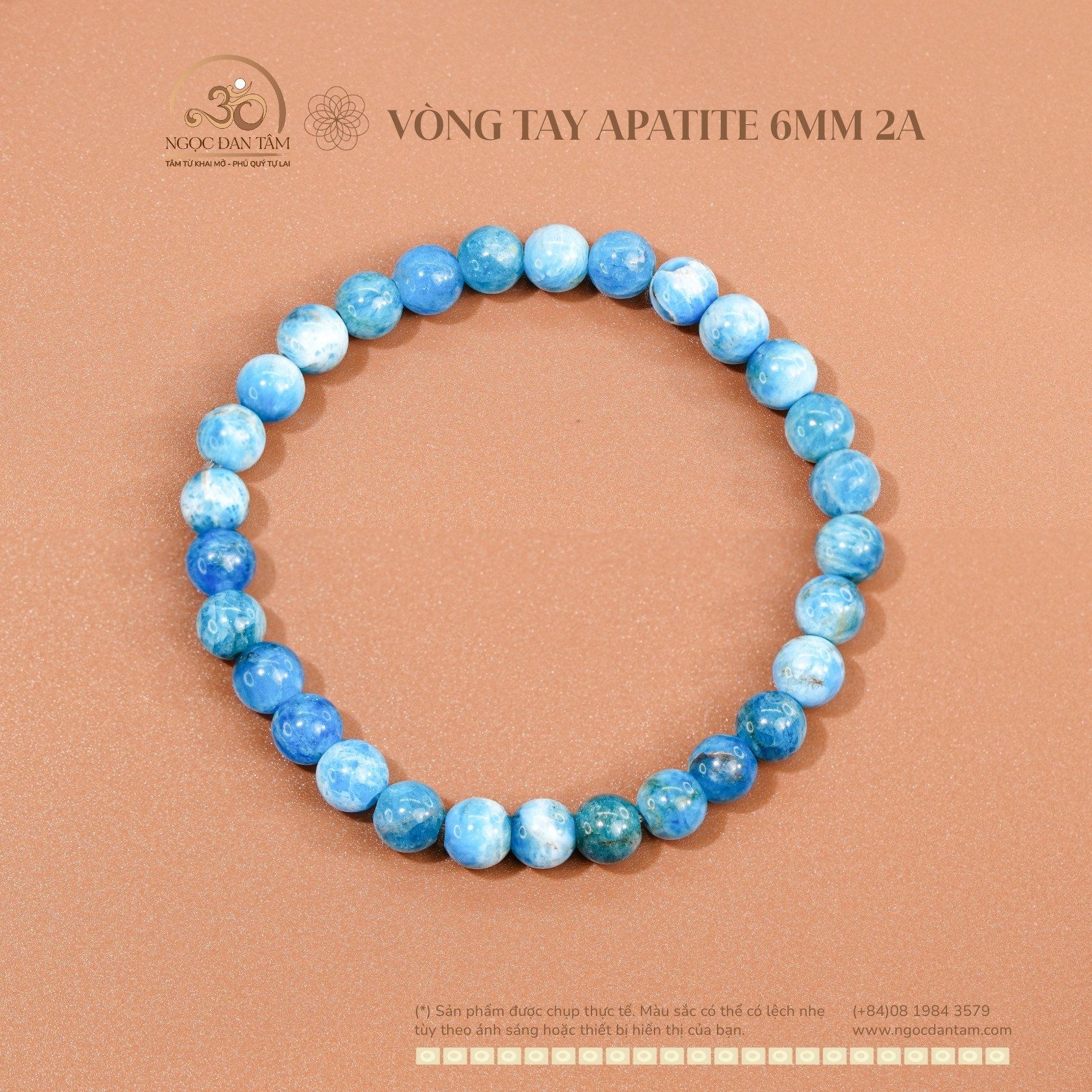  Vòng Tay Đá  Apatite 6mm 2A 