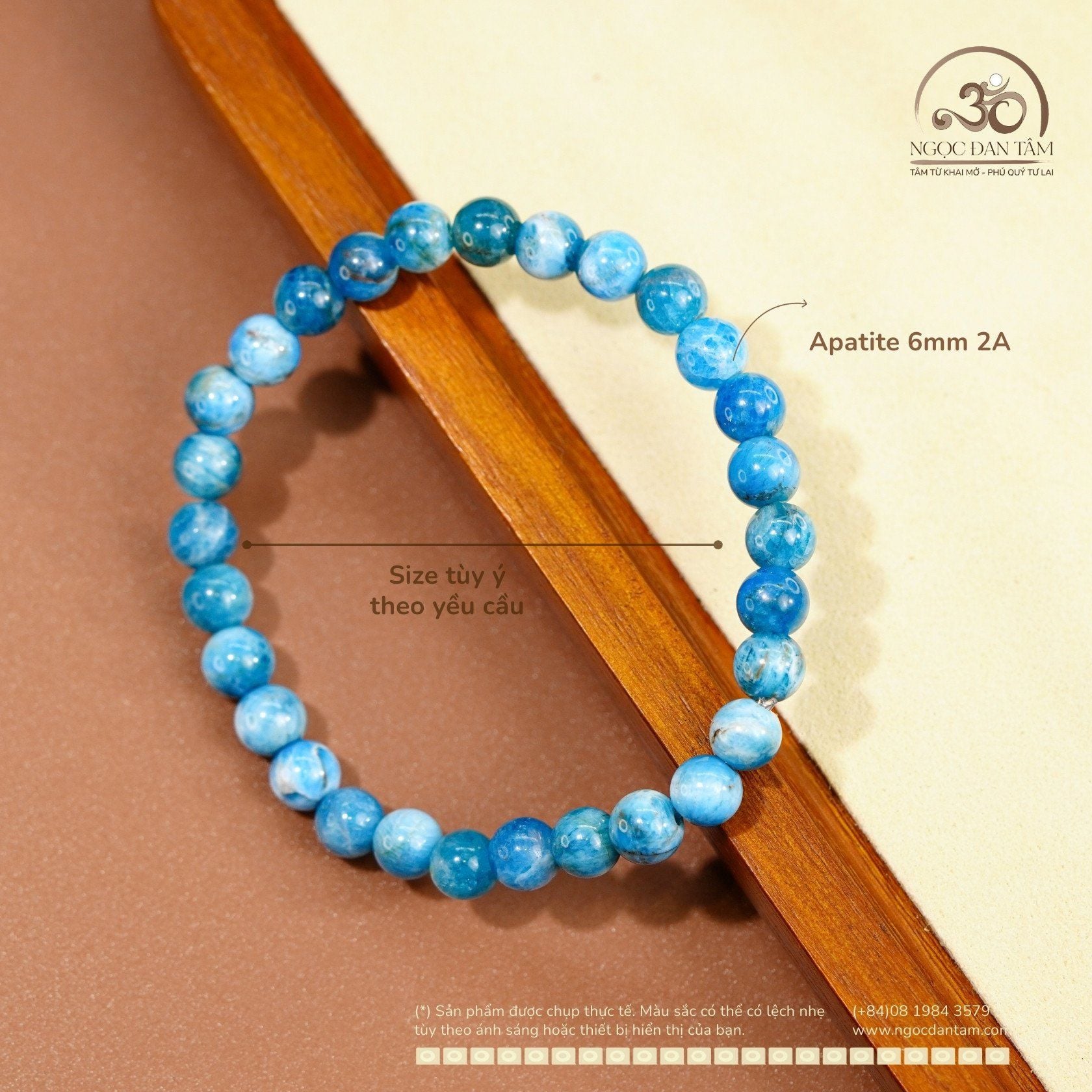  Vòng Tay Đá  Apatite 6mm 2A 