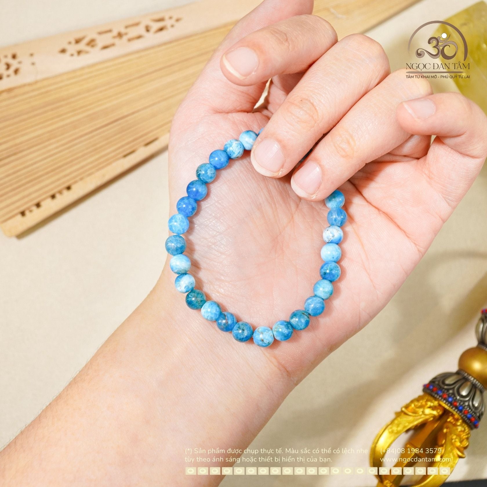  Vòng Tay Đá  Apatite 6mm 2A 