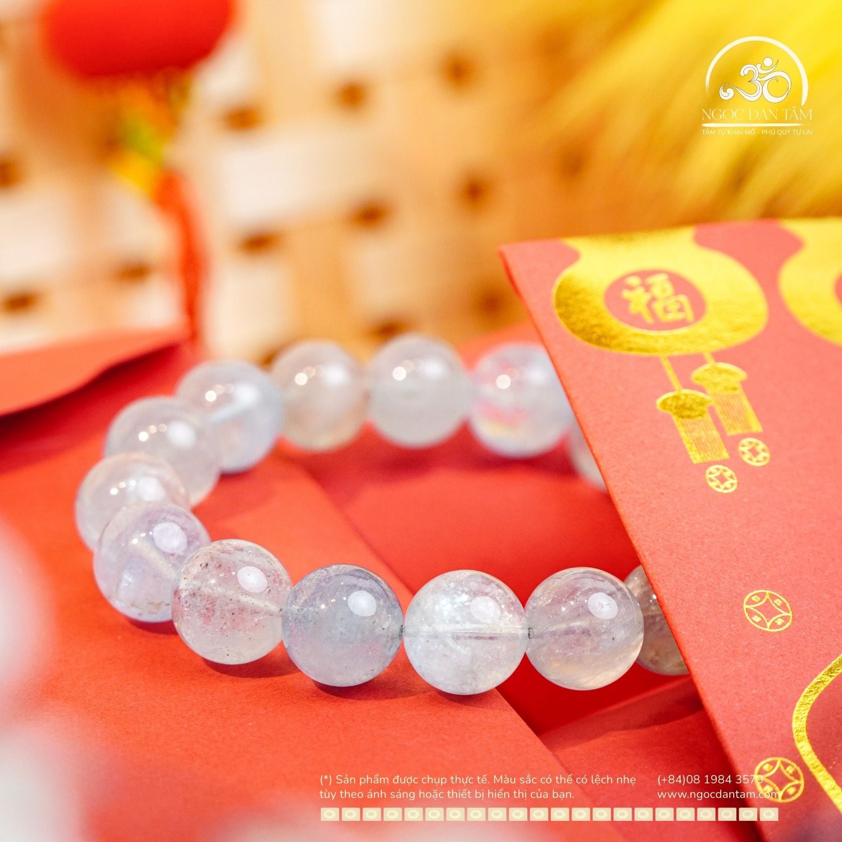  Vòng Tay Đá Aquamarine 12mm 3A 