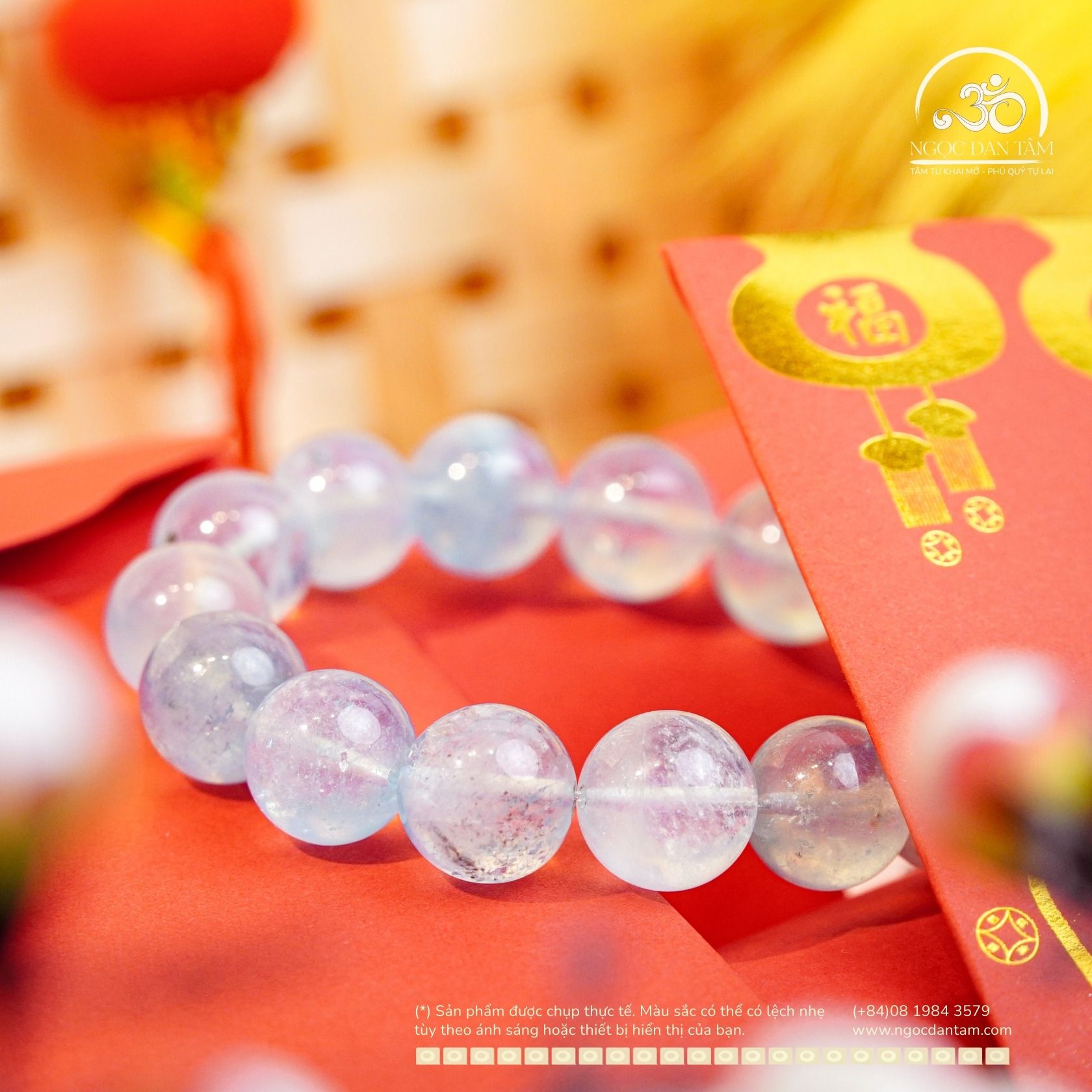  Vòng Tay Đá Aquamarine 14mm 3A 