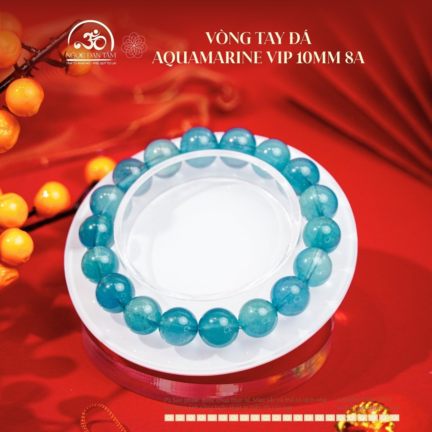  Vòng Tay Aquamarine 10mm 8A VIP 