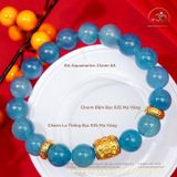 Vòng Tay Aquamarine 11mm 4A Phối Charm Lu Thống Tỳ Hưu 