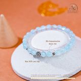  Vòng Tay Đá Aquamarine 6mm 3A Phối Charm Đệm Hoa Cúc 