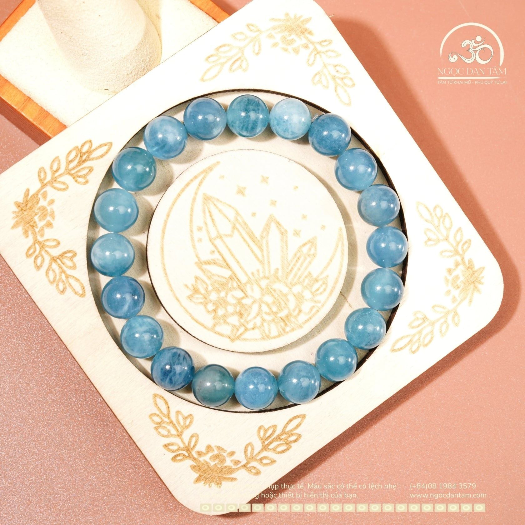  Vòng Tay Đá Aquamarine 10mm 4A 