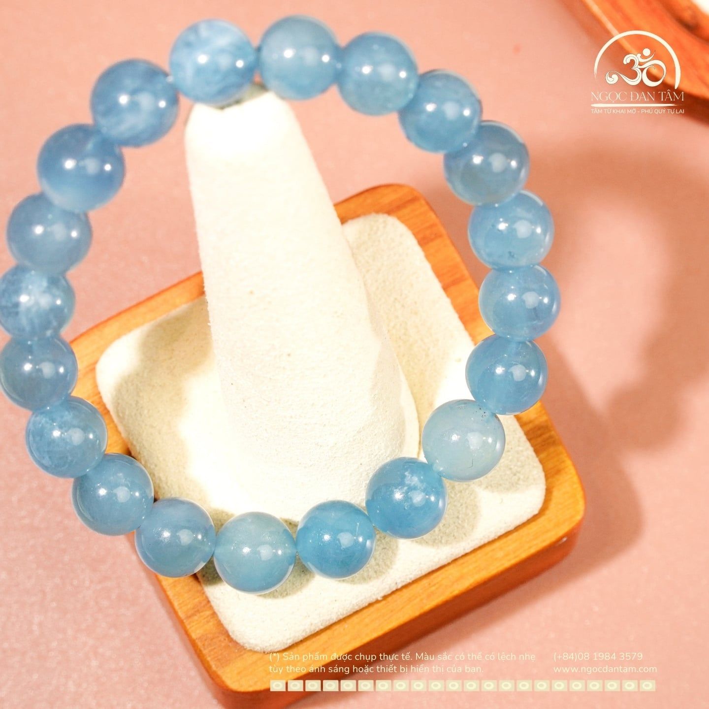  Vòng Tay Đá Aquamarine 9mm 4A 