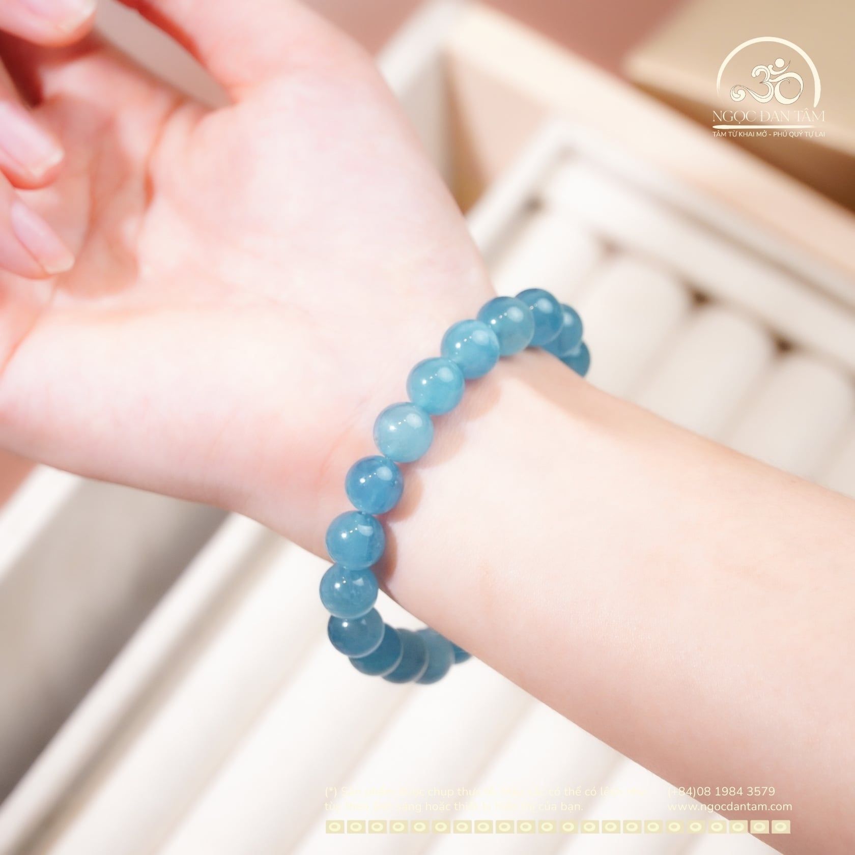  Vòng Tay Đá Aquamarine 10mm 4A 