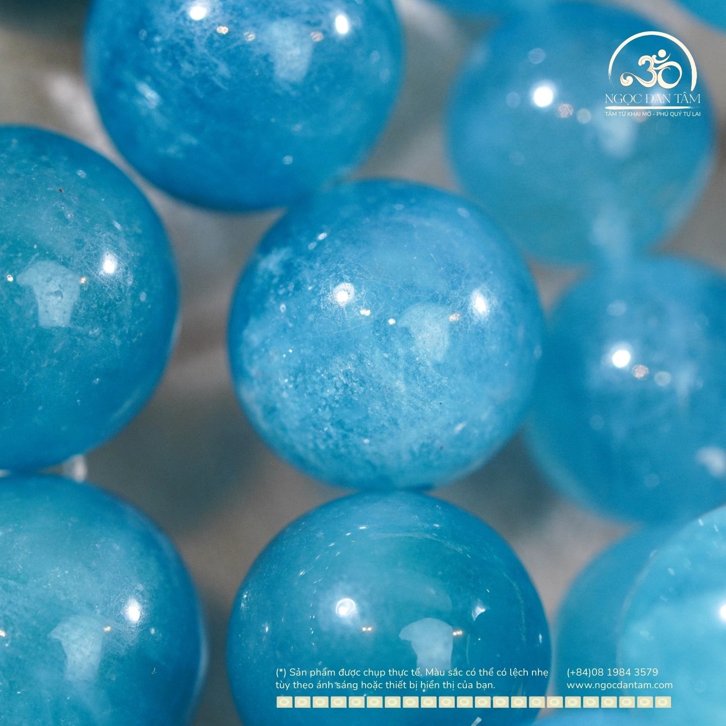  Vòng Tay Đá Aquamarine 9mm 4A 