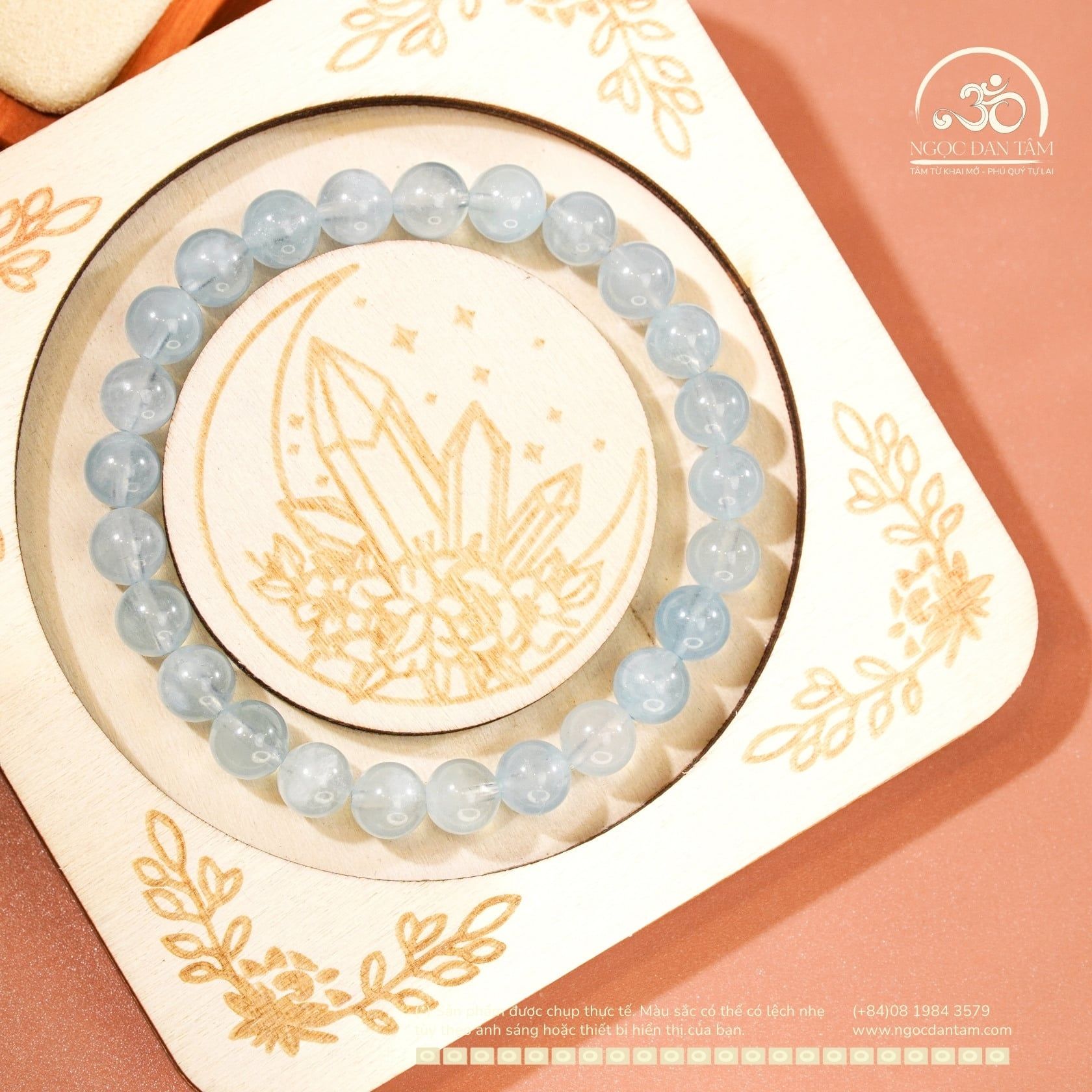  Vòng Tay Đá Aquamarine 7mm 3A 