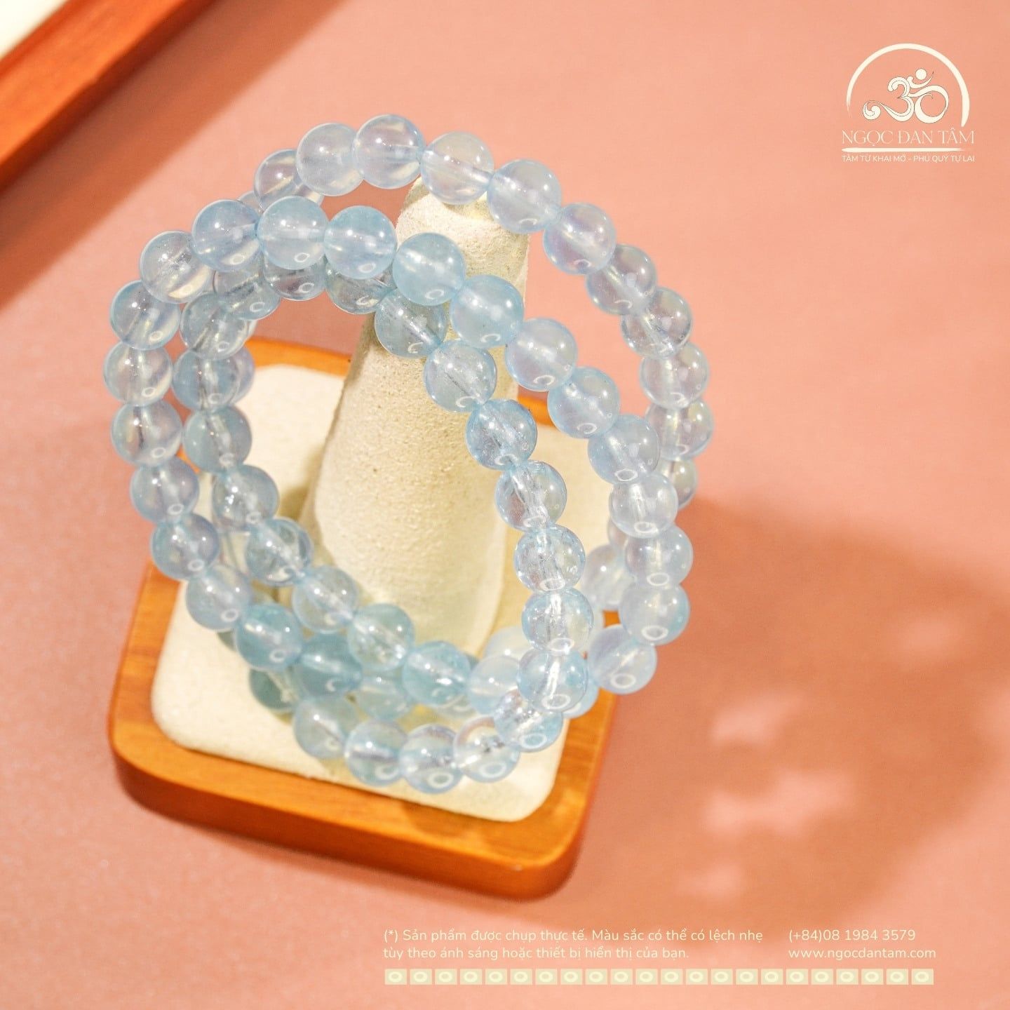  Chuỗi Vòng Tay Đá Aquamarine 6mm 4A 