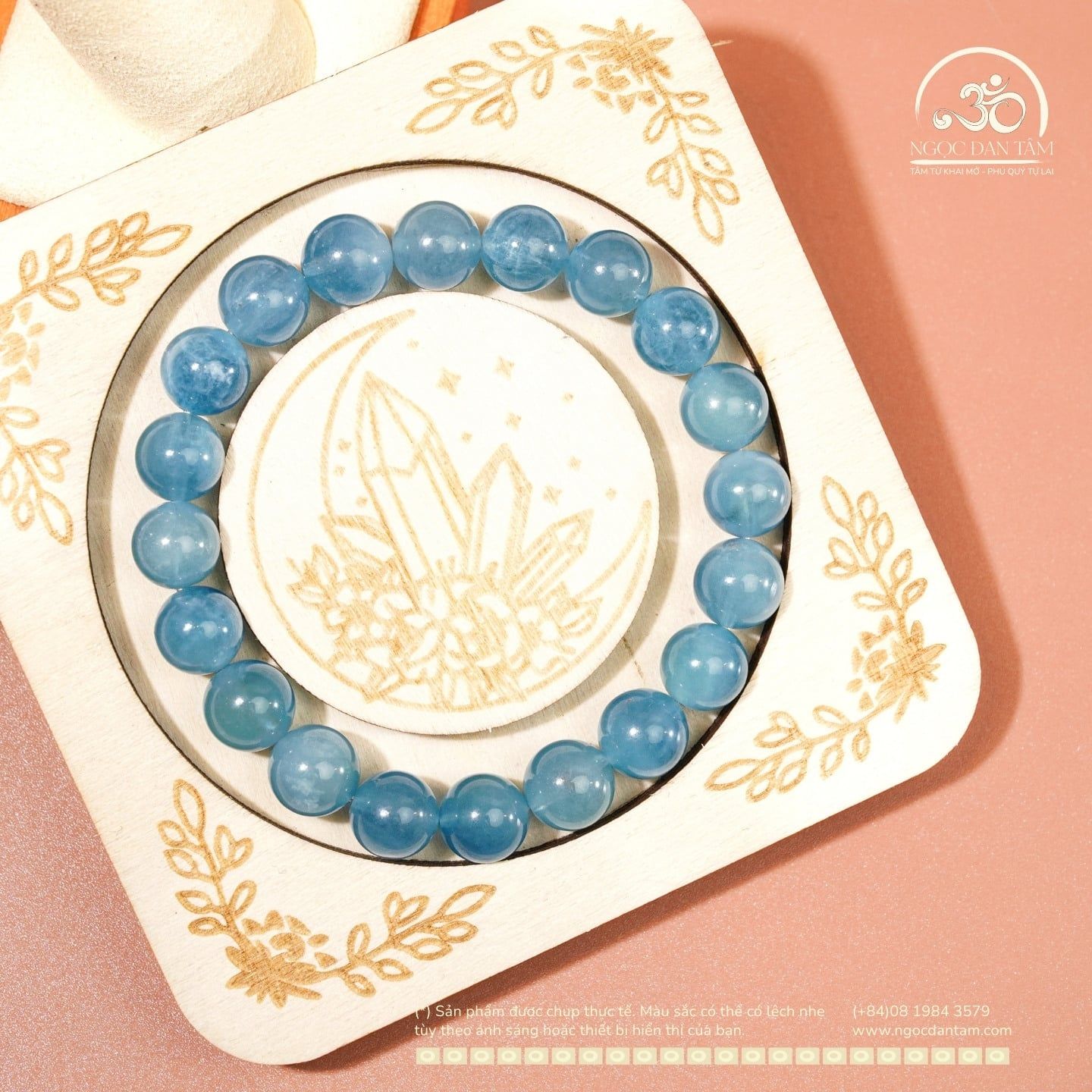  Vòng Tay Đá Aquamarine 9mm 4A 