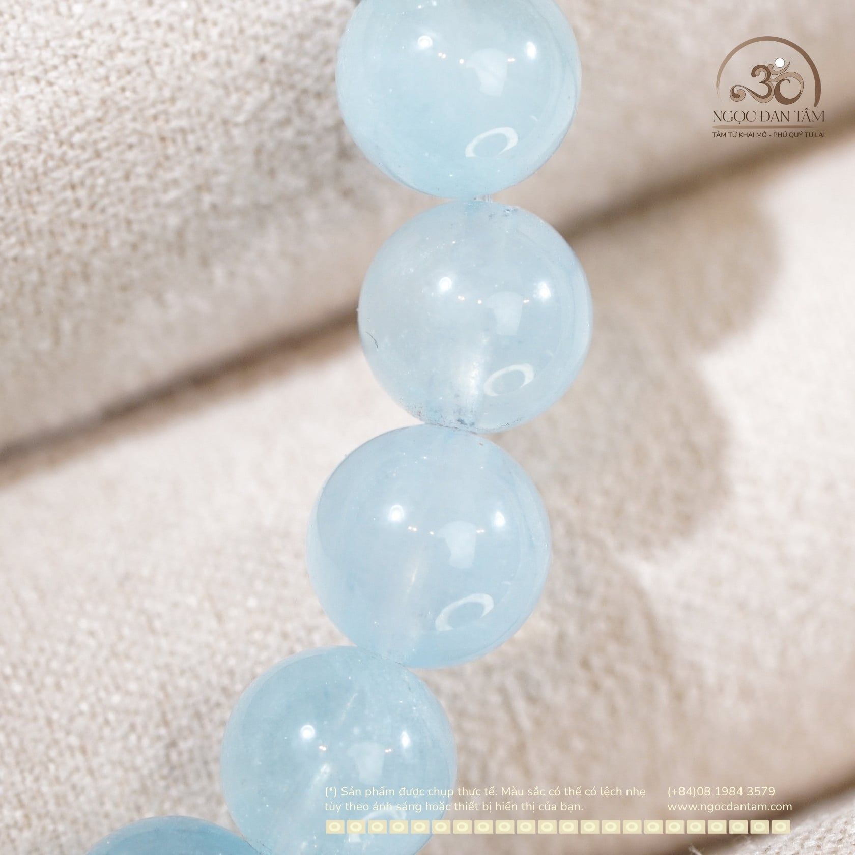  Vòng Tay Đá Aquamarine 7mm 3A 