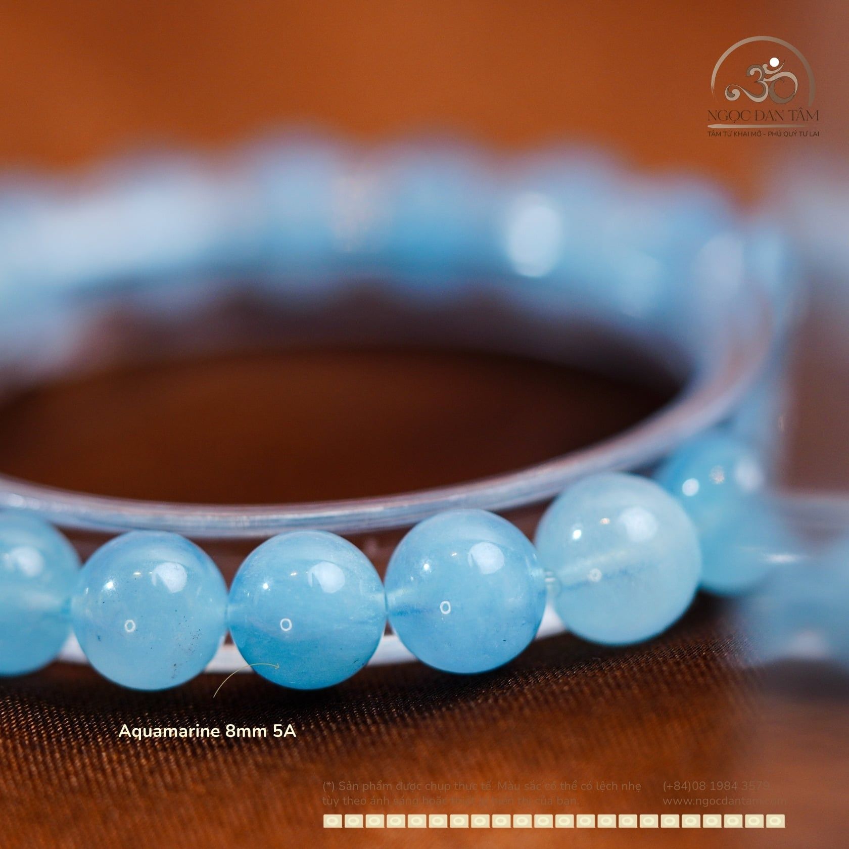  Vòng Tay Aquamarine 8mm 5A 