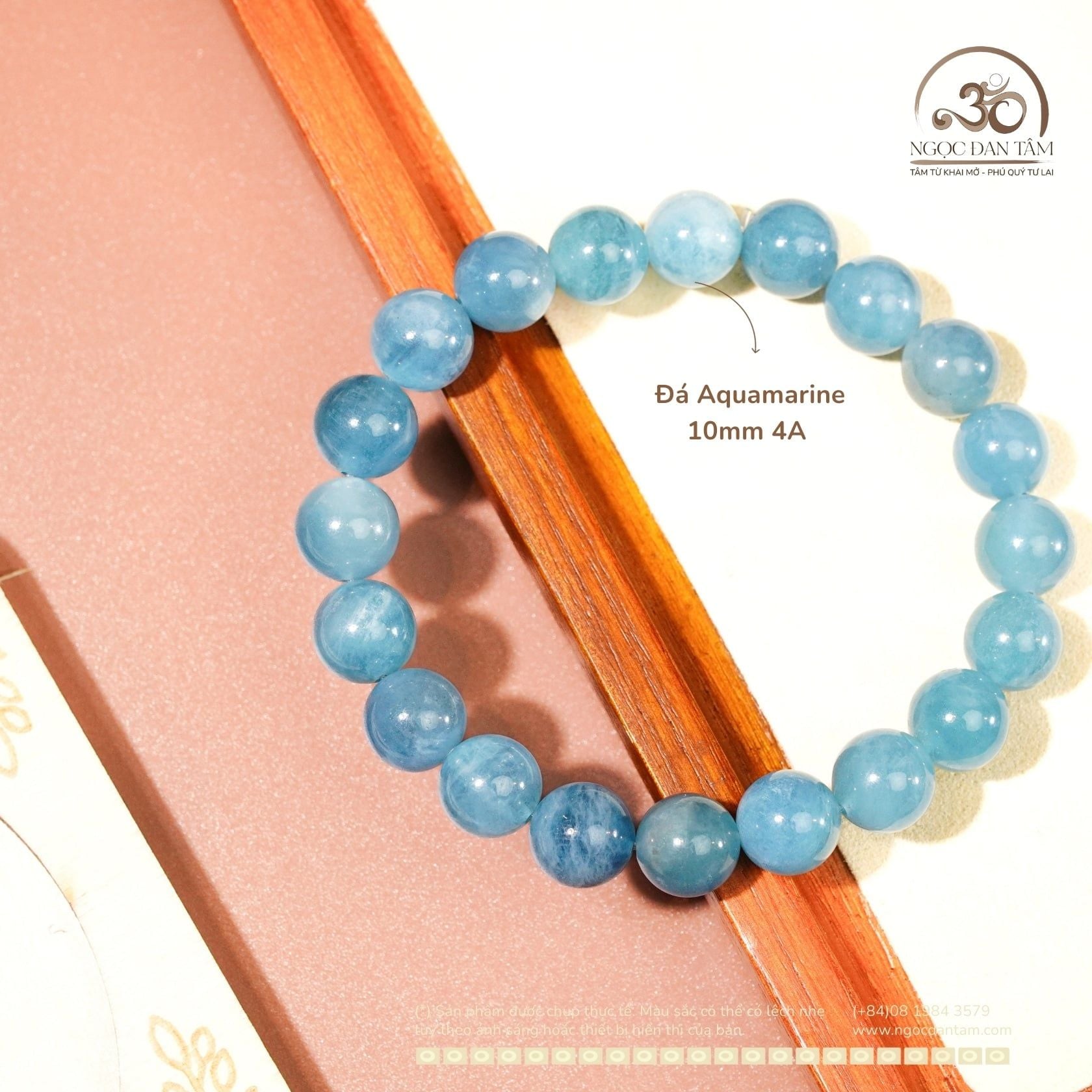  Vòng Tay Đá Aquamarine 10mm 4A 
