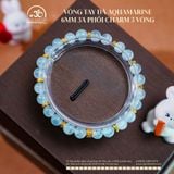  Vòng Tay Đá Aquamarine 6mm 3A Phối Charm 3 Vòng 