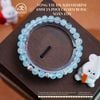  Vòng Tay Đá Aquamarine 6mm 3A Phối Charm Bi Bạc Xoắn Lớn 