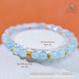  Vòng Tay Đá Aquamarine 6mm 3A Phối Charm 3 Vòng 