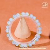  Vòng Tay Đá Aquamarine 6mm 3A Phối Charm 3 Vòng 