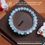  Vòng Tay Đá Aquamarine 6mm 3A Phối Charm Đệm Hoa Cúc 