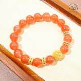  Vòng Tay Carnelian VIP 10mm 5A Phối Charm Lồng Đèn 