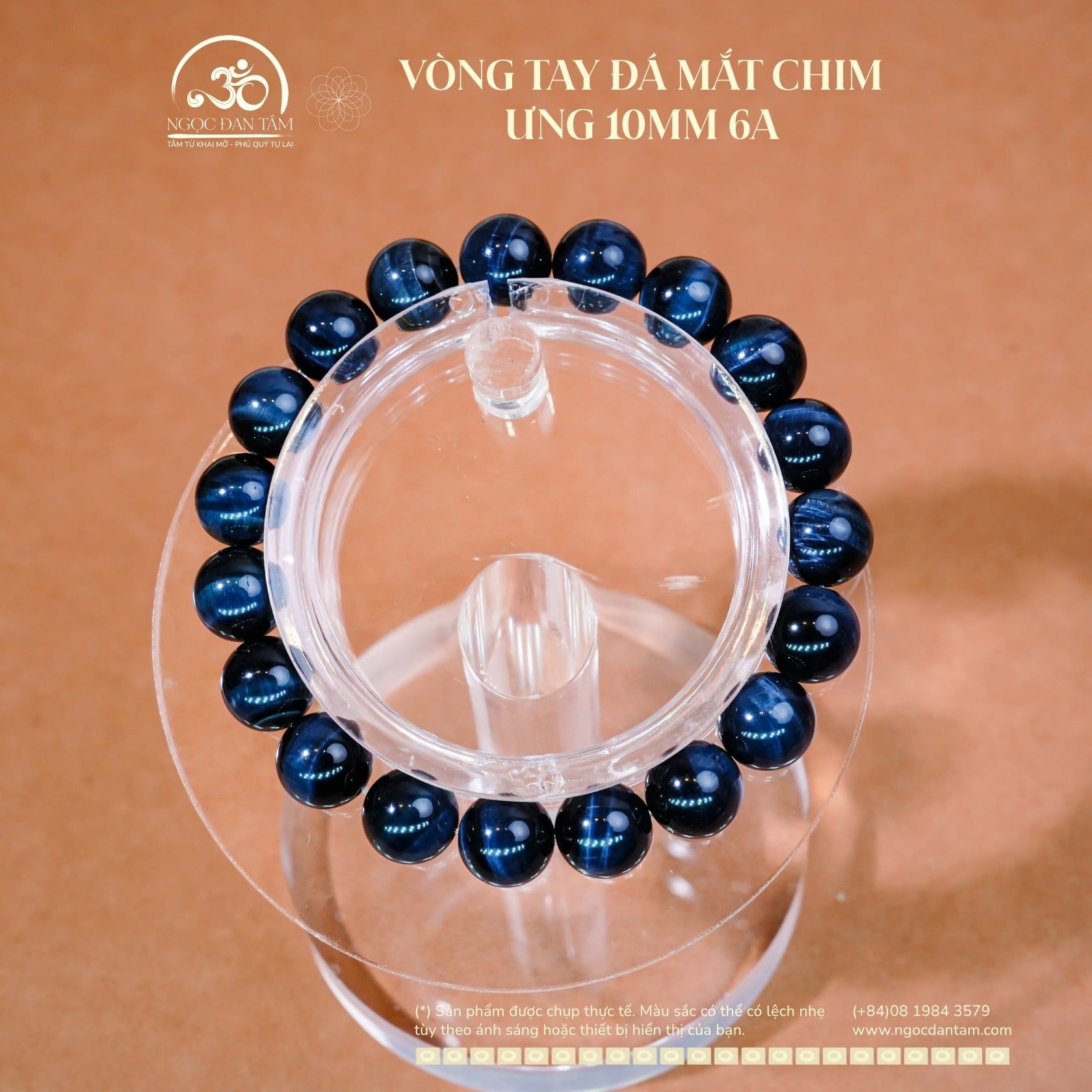  Vòng Tay Đá Mắt Chim Ưng 10mm 6A 