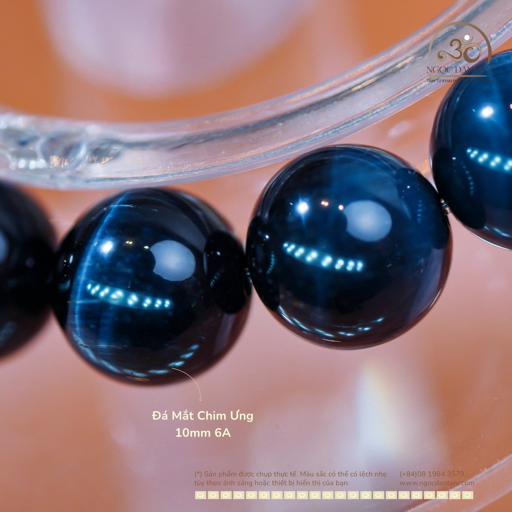  Vòng Tay Đá Mắt Chim Ưng 10mm 6A 