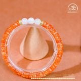  Vòng Tay Đá Mặt Trời Bánh Xe 5*7mm 5A Phối Mặt Trăng 6mm 3A 