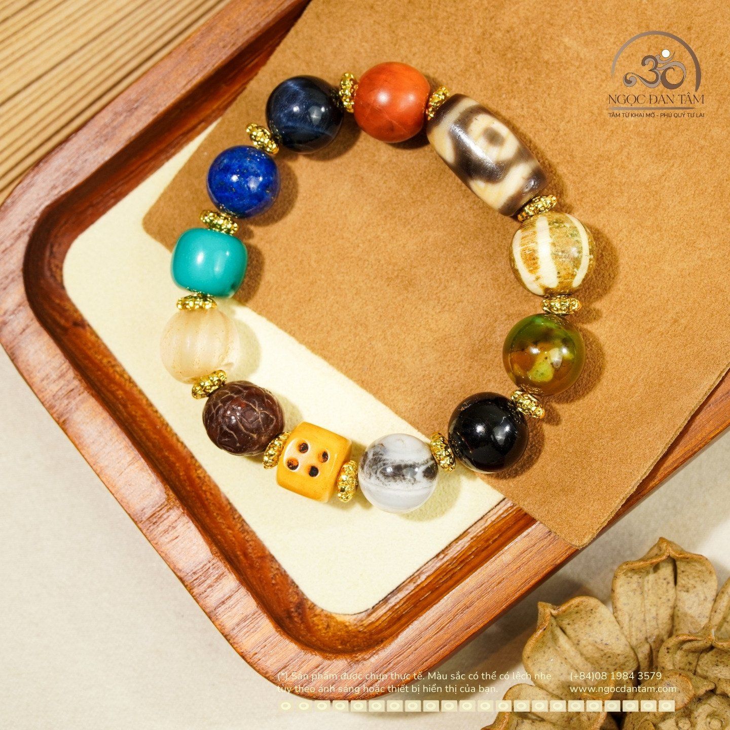  Vòng tay Dzi Phong Thủy Đa Sắc - 2 