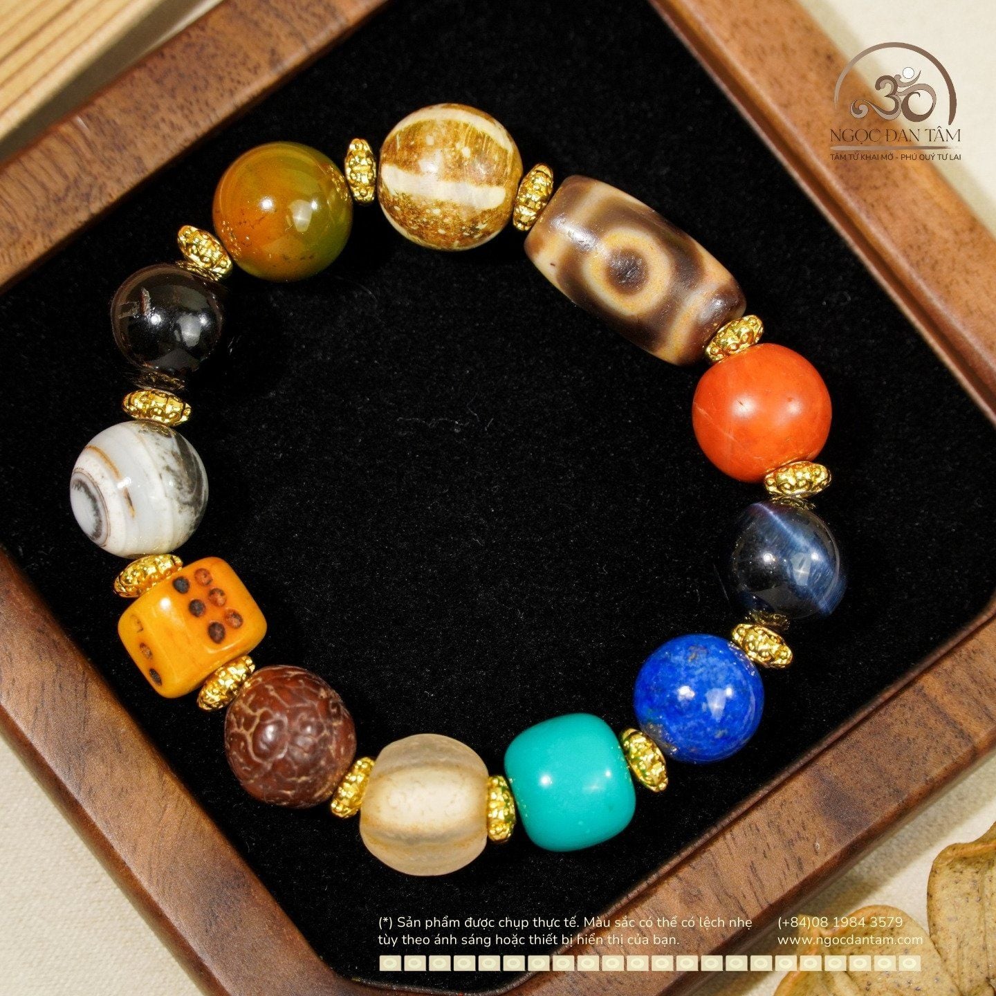  Vòng tay Dzi Phong Thủy Đa Sắc - 2 