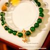  Vòng Tay Diopside 8mm 5A Phối Charm Chùy Kim Cang Đá Màu 
