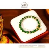  Vòng Tay Diopside 8mm 5A Phối Charm Chùy Kim Cang Đá Màu 