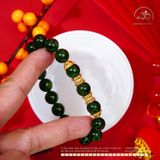  Vòng Tay Diopside 10mm 5A Phối Charm Trống Đính Đá 