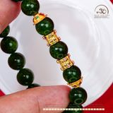  Vòng Tay Diopside 10mm 5A Phối Charm Trống Đính Đá 