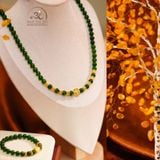  Bộ Trang Sức Đá Diopside Phối Charm Lu Thống Kim Tiền 