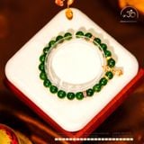  Vòng Tay Diopside 8mm 5A Phối Charm Chùy Kim Cang Đá Màu 
