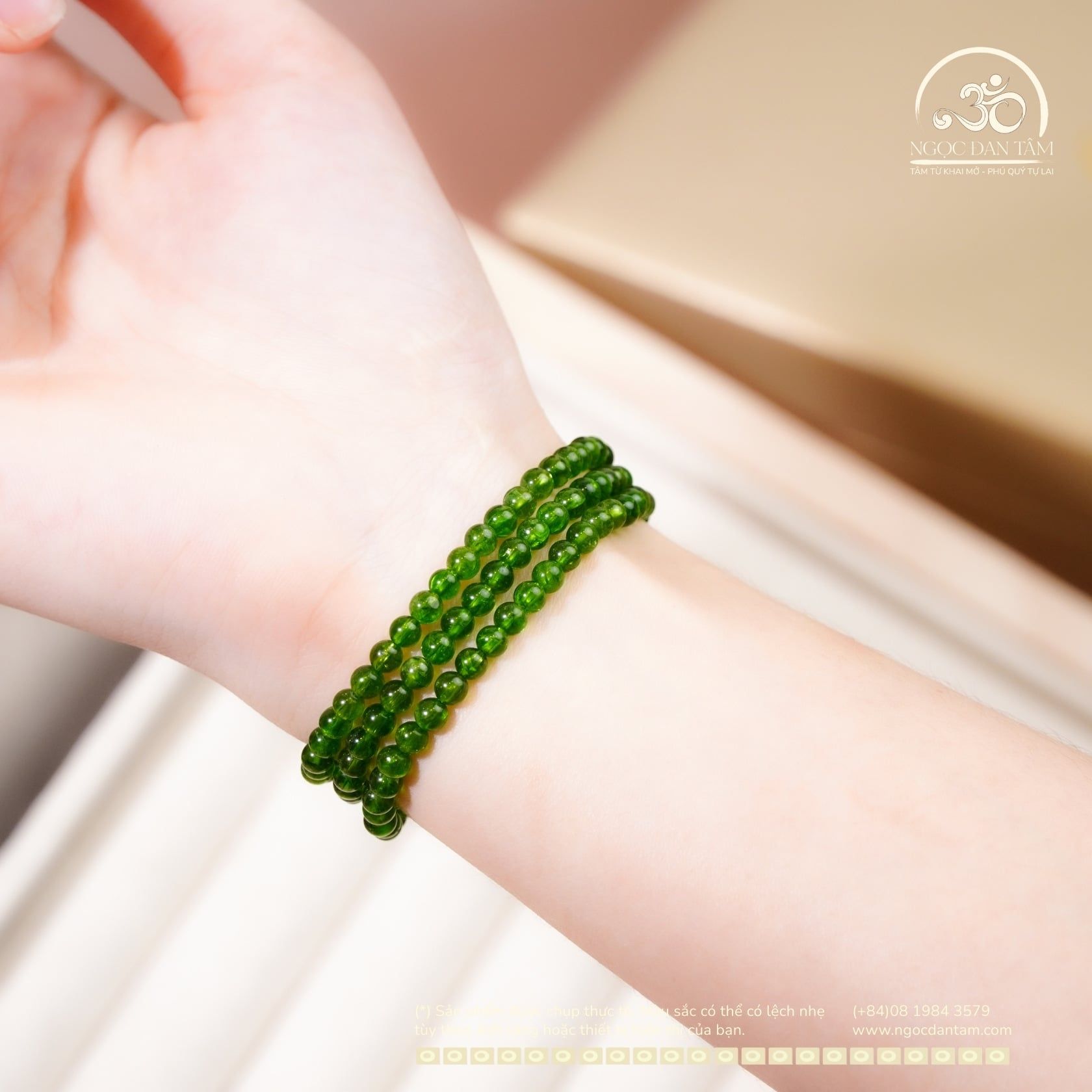  Vòng Tay Đá Diopside 4mm 5A 