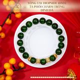  Vòng Tay Diopside 10mm 5A Phối Charm Trống Đính Đá 