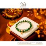  Vòng Tay Diopside 8mm 5A Phối Charm Chùy Kim Cang Đá Màu 
