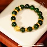  Bộ Trang Sức Đá Diopside Phối Charm Bánh Xe Pháp Luân 