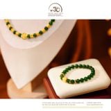  Bộ Trang Sức Đá Diopside Phối Charm Lu Thống Kim Tiền 