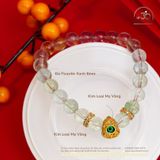  Vòng Tay Đá Fluorite Xanh 8mm Phối Charm Ngọc Bích Hồ Lô 