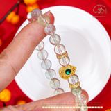  Vòng Tay Đá Fluorite Xanh 8mm Phối Charm Ngọc Bích Hồ Lô 