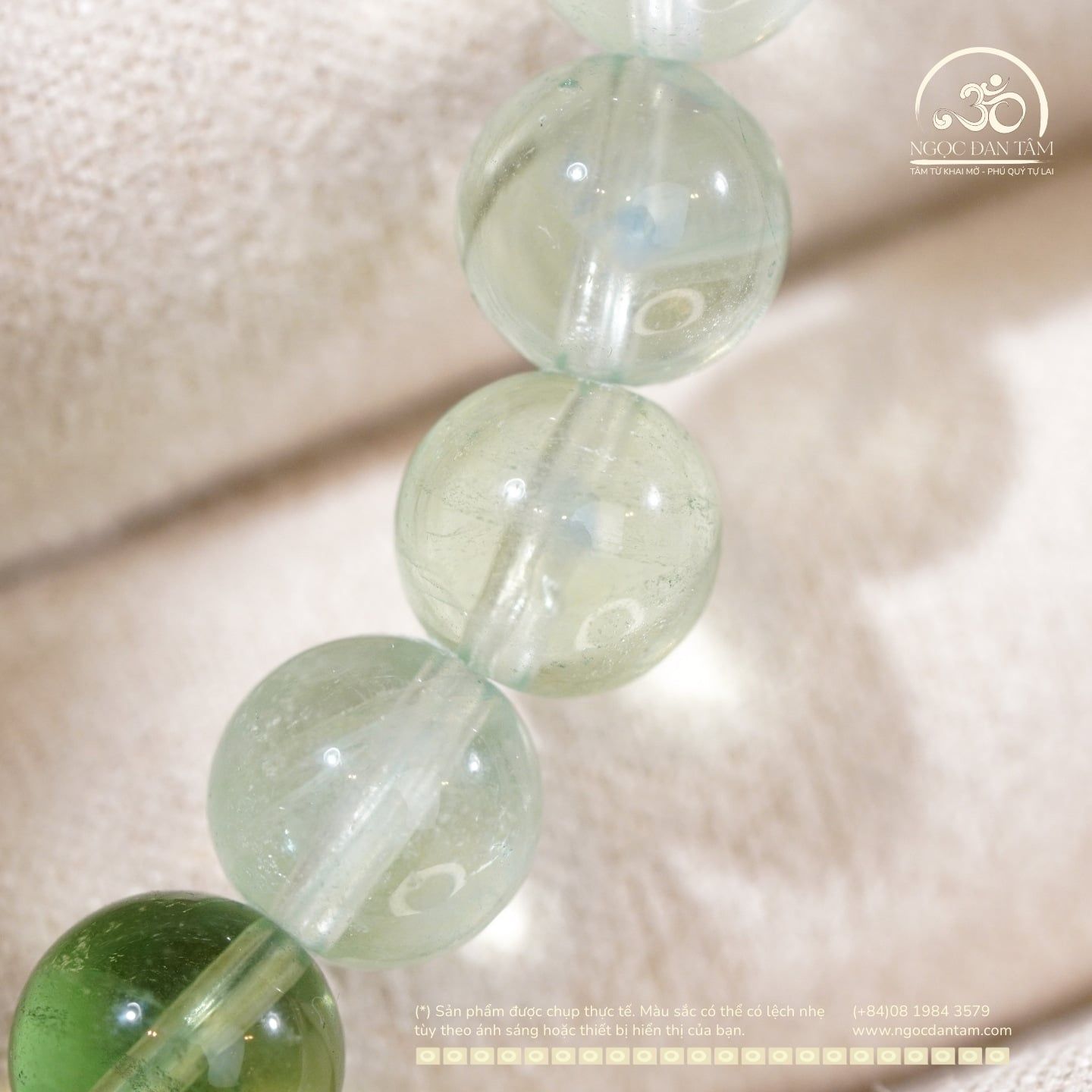  Vòng Tay Đá Fluorite Xanh 8mm 2A 