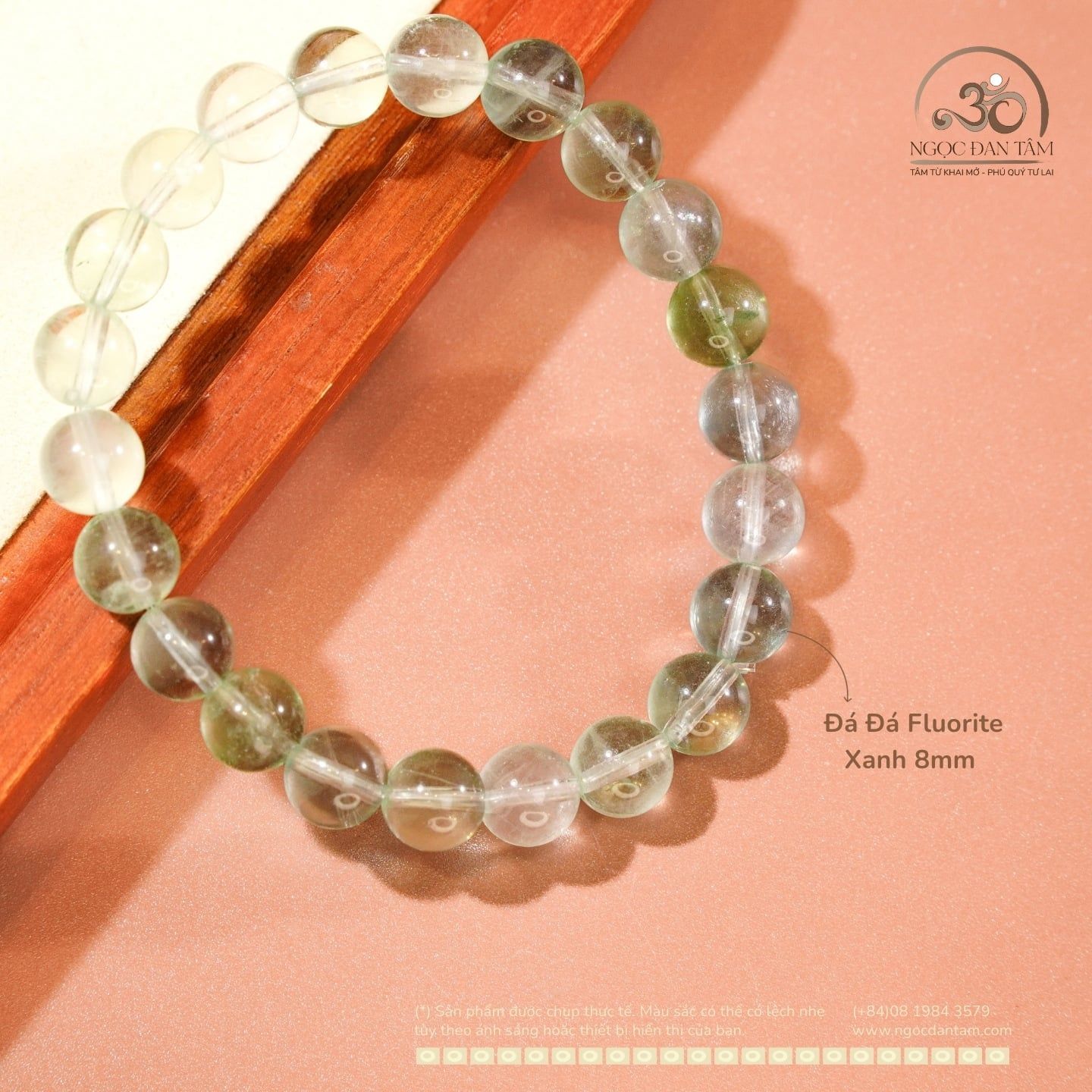  Vòng Tay Đá Fluorite Xanh 8mm 2A 