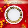 Vòng Tay Garnet Xanh 10mm 3A Phối Charm Tam Thánh Pháp Luân
