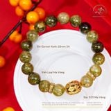  Vòng Tay Garnet Xanh 10mm 3A Phối Charm Tam Thánh Pháp Luân 