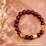  Vòng Tay Garnet 9mm 5A Phối Charm Lu Thống Đính Đá 
