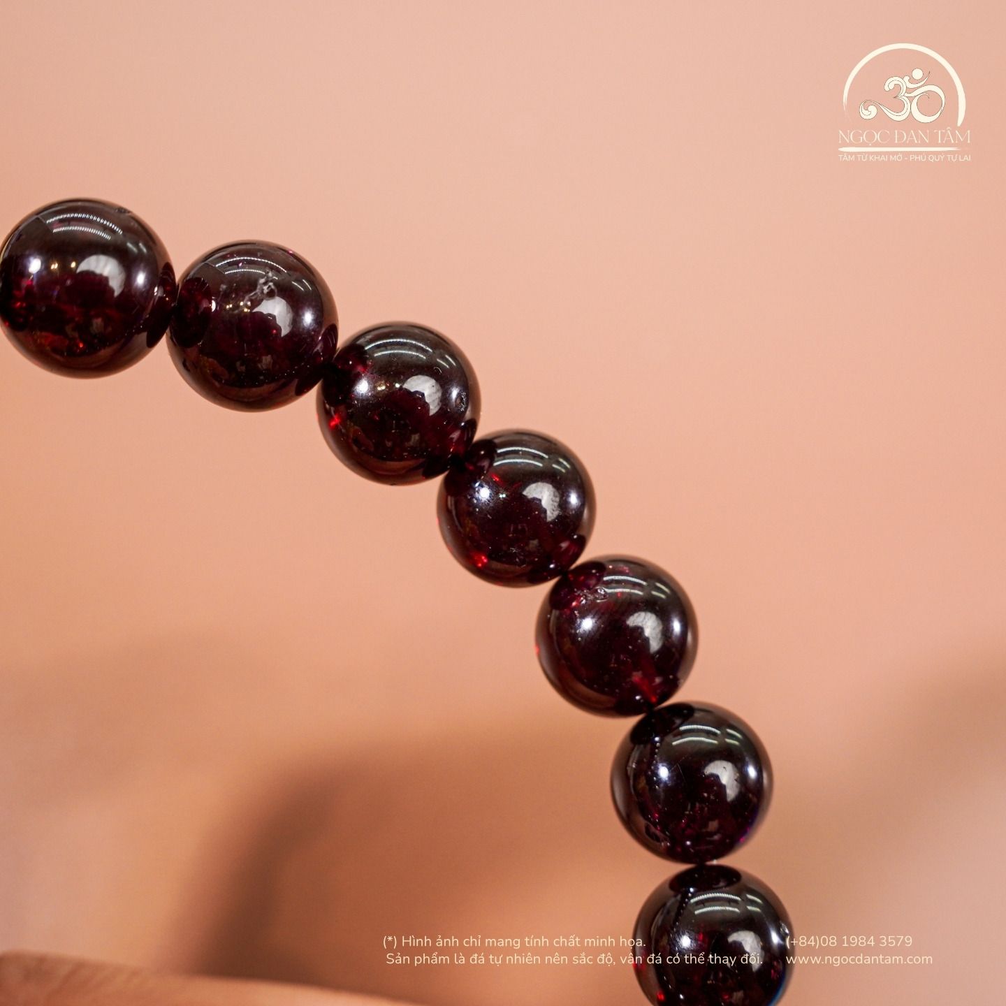  Vòng Tay Đá Garnet Tím 11mm 5A Phối Tỳ Hưu 