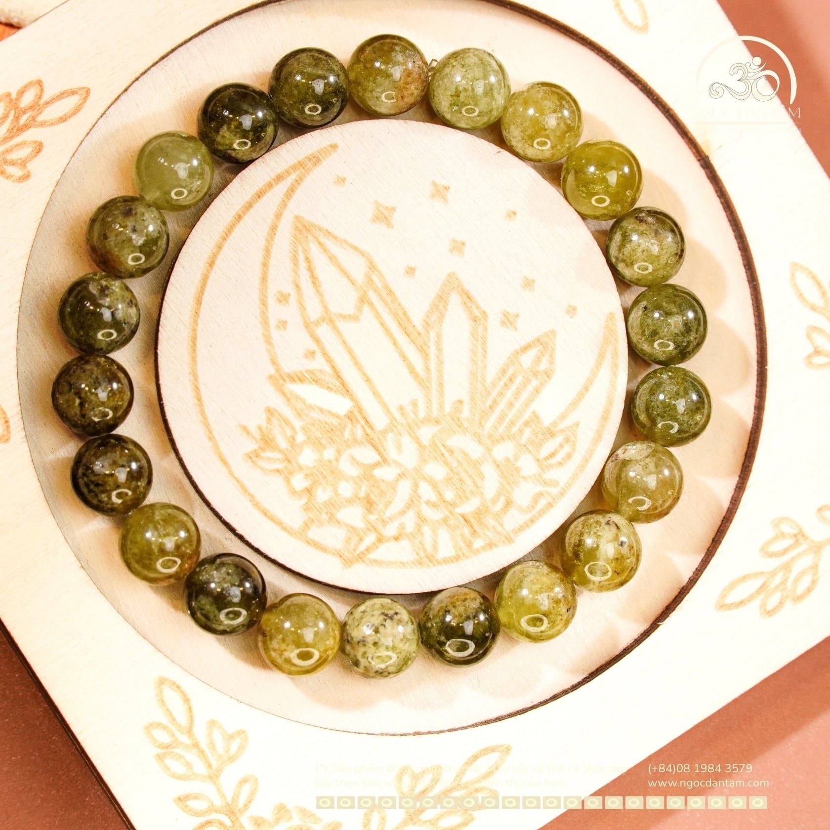  Vòng Tay Đá Ganet Xanh 8mm 3A 