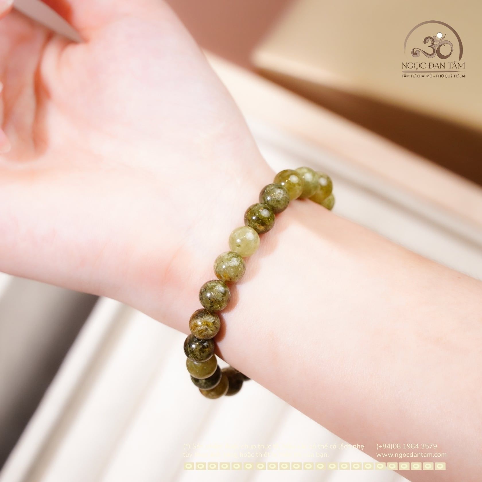  Vòng Tay Đá Ganet Xanh 8mm 3A 